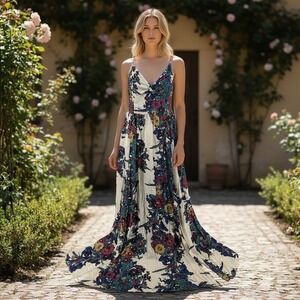 Free People Through the Vine Maxi Dress Floral M Boho Festival Summer